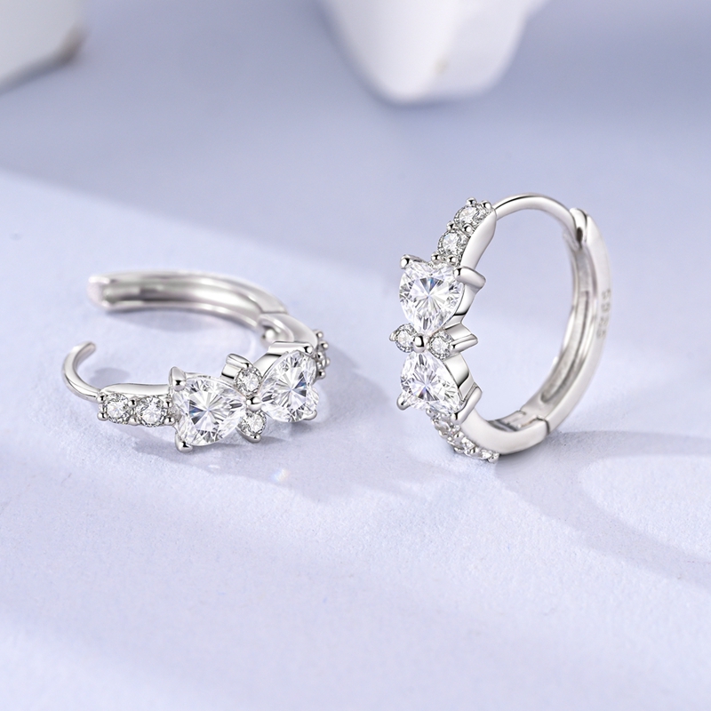Women's Elegant Shimmering Butterfly Earrings with Zirconia