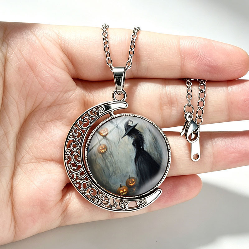 3pcs Halloween Ghost Witch Necklace & Earring Set