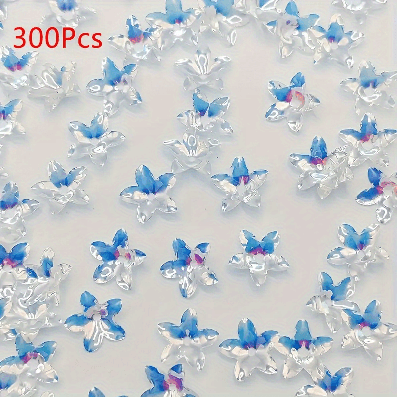 Image of 300/600pcs Stunning Colored Acrylic 3d Flower Beads, Ideal Accessories For Necklaces, Bracelets, Keychains, And Jewelry Making