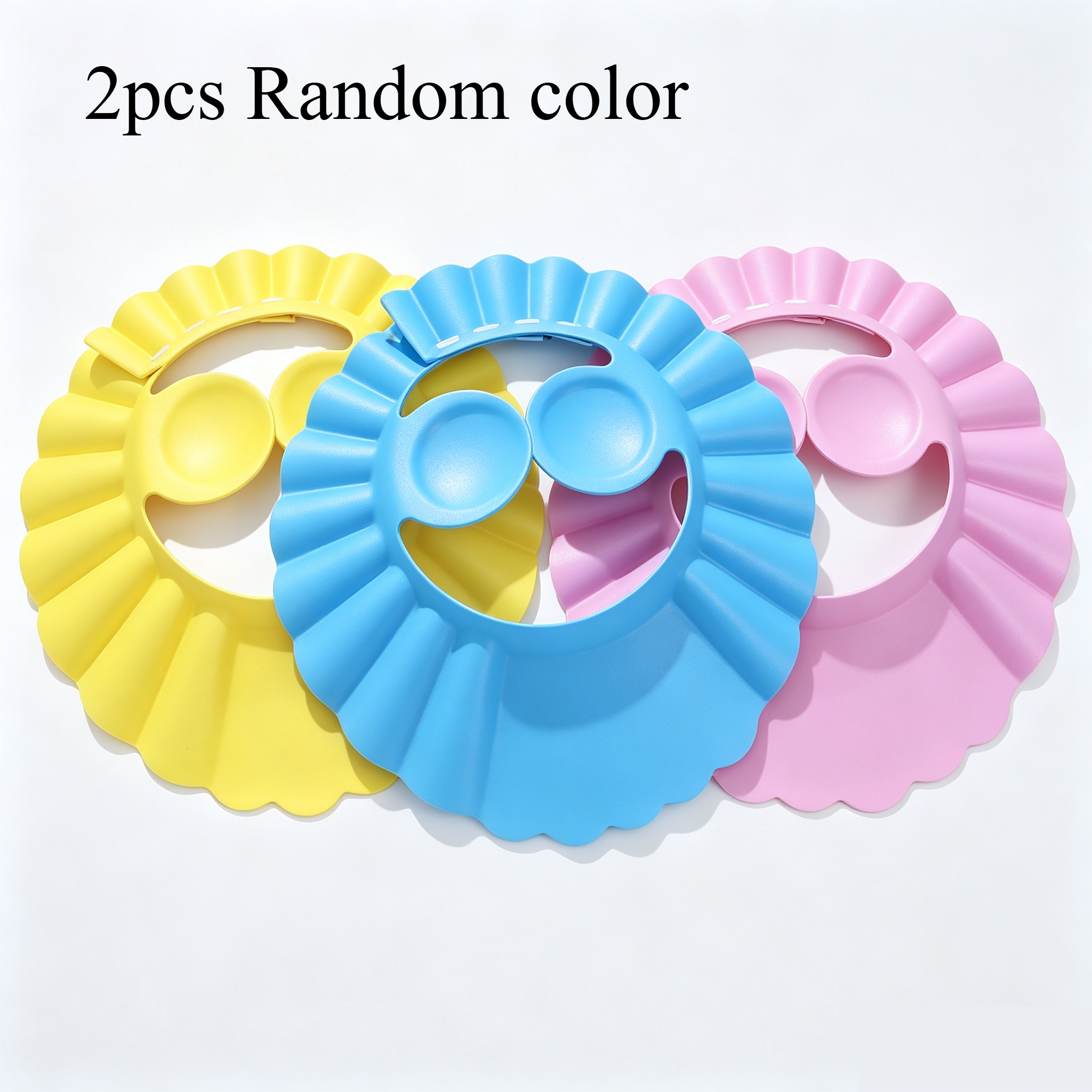 TEMU Gorro protector de oídos para baño de bebé de 2 piezas, color aleatorio, gorro impermeable para champú de bebé, gorro impermeable para lavado de