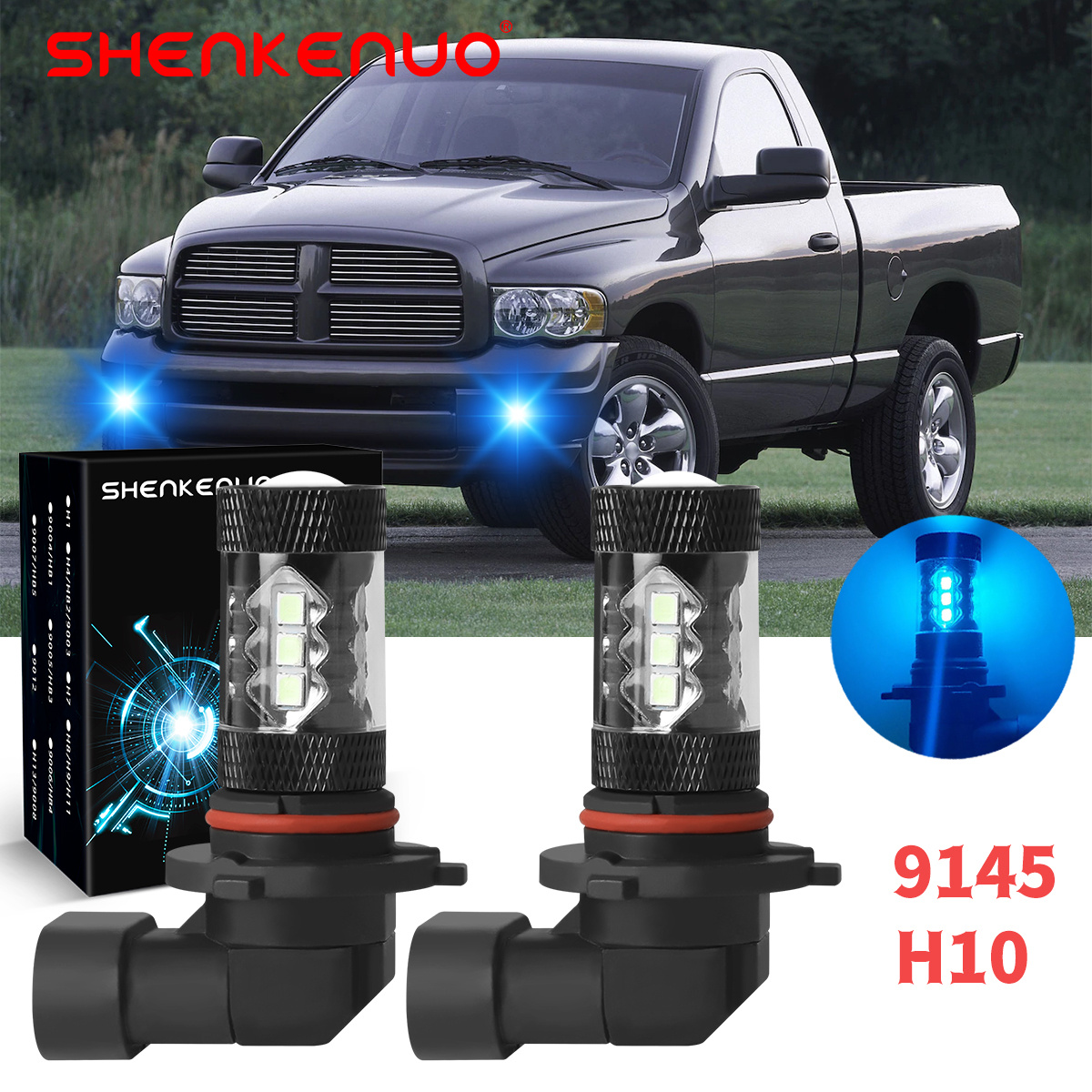 For For 1500 2500 3500 2003-2008 2pcs 9145 H10 Led Headlight Bulbs Fog Light Bulbs, Fit For 2007-2014, 8000k Chip Newly Upgraded Car Accessories, Without Battery