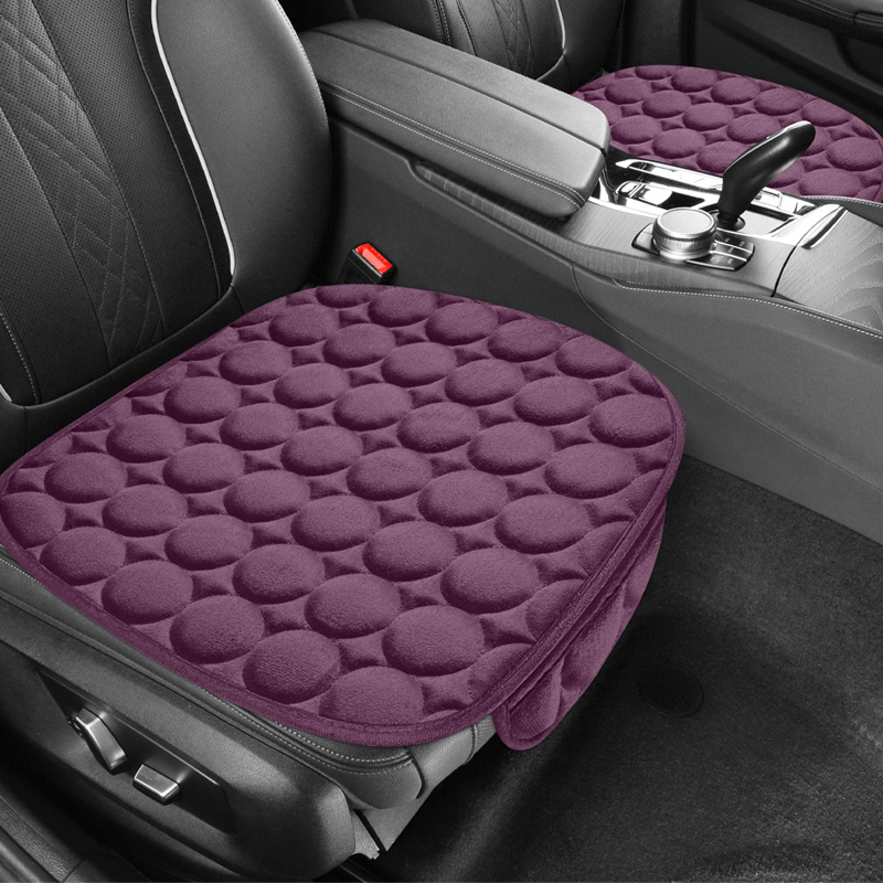 TEMU 1pc, Car Seat Cushion, , Plush Round Pattern Car Seat Pad, Short Plush , No Binding, Breathable, Single Piece, Backless, Single Seat Cushion,