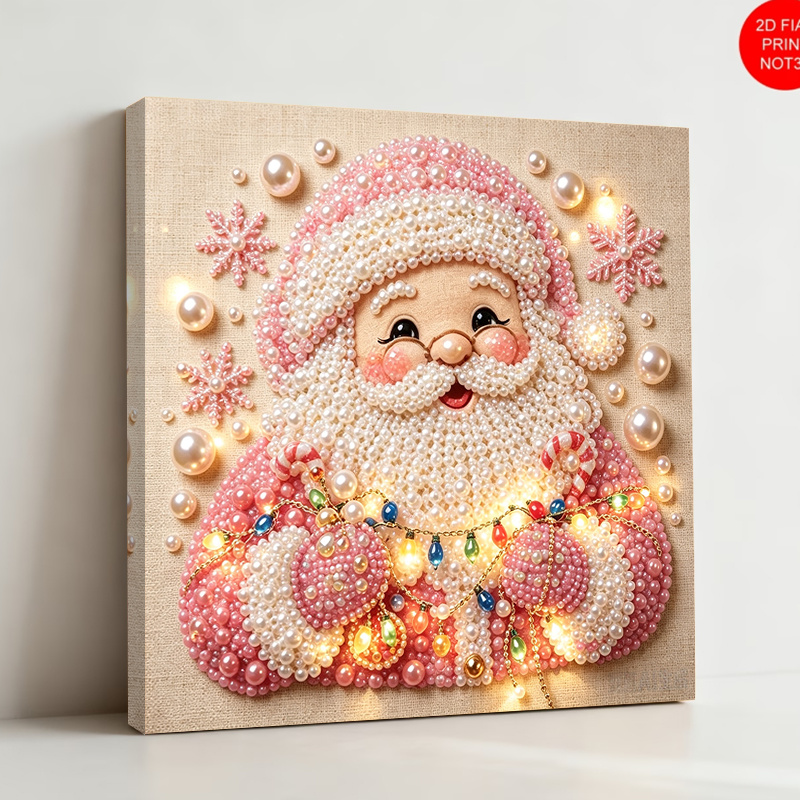 TEMU [framed] Painting, Holiday Theme Pattern, Handmade Decoration, Festive Atmosphere Pearl Diamond Painting Kit, Living Room Decor, Creative