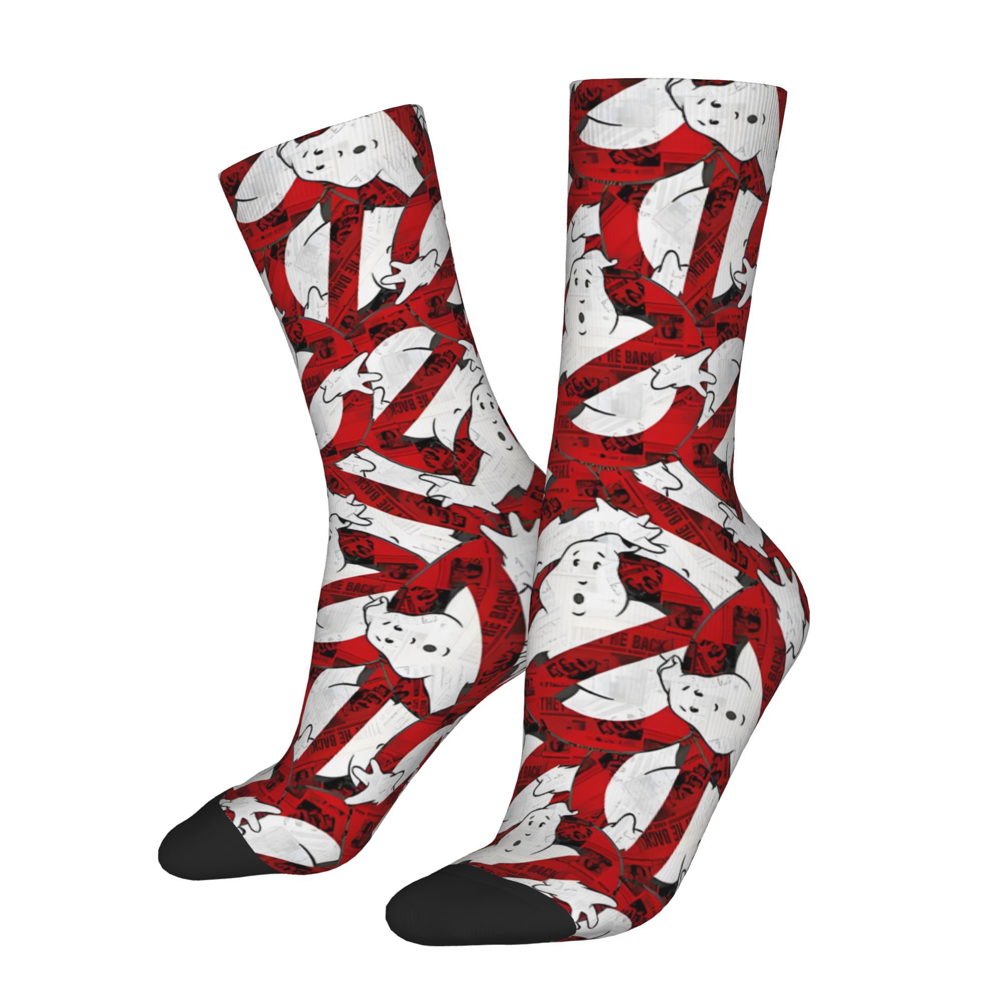 TEMU 1 Paire de Chaussettes Amusantes et Folles pour Homme, The G Hostbusters, Style Hip Hop Harajuku, Motif Joyeux Couture Imprimé, Chaussettes de