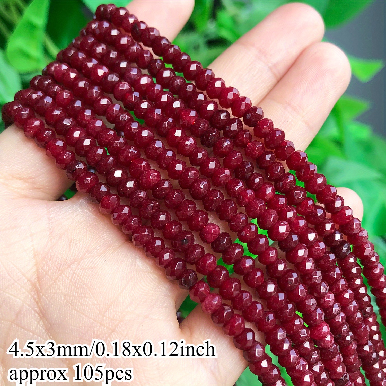 TEMU 2d Flat - Beads And Bead Assortments - Garnet Stone Beads 4.5x3mm Flat Round Loose Spacer Beads For Jewelry Making - Ideal For Bracelets,