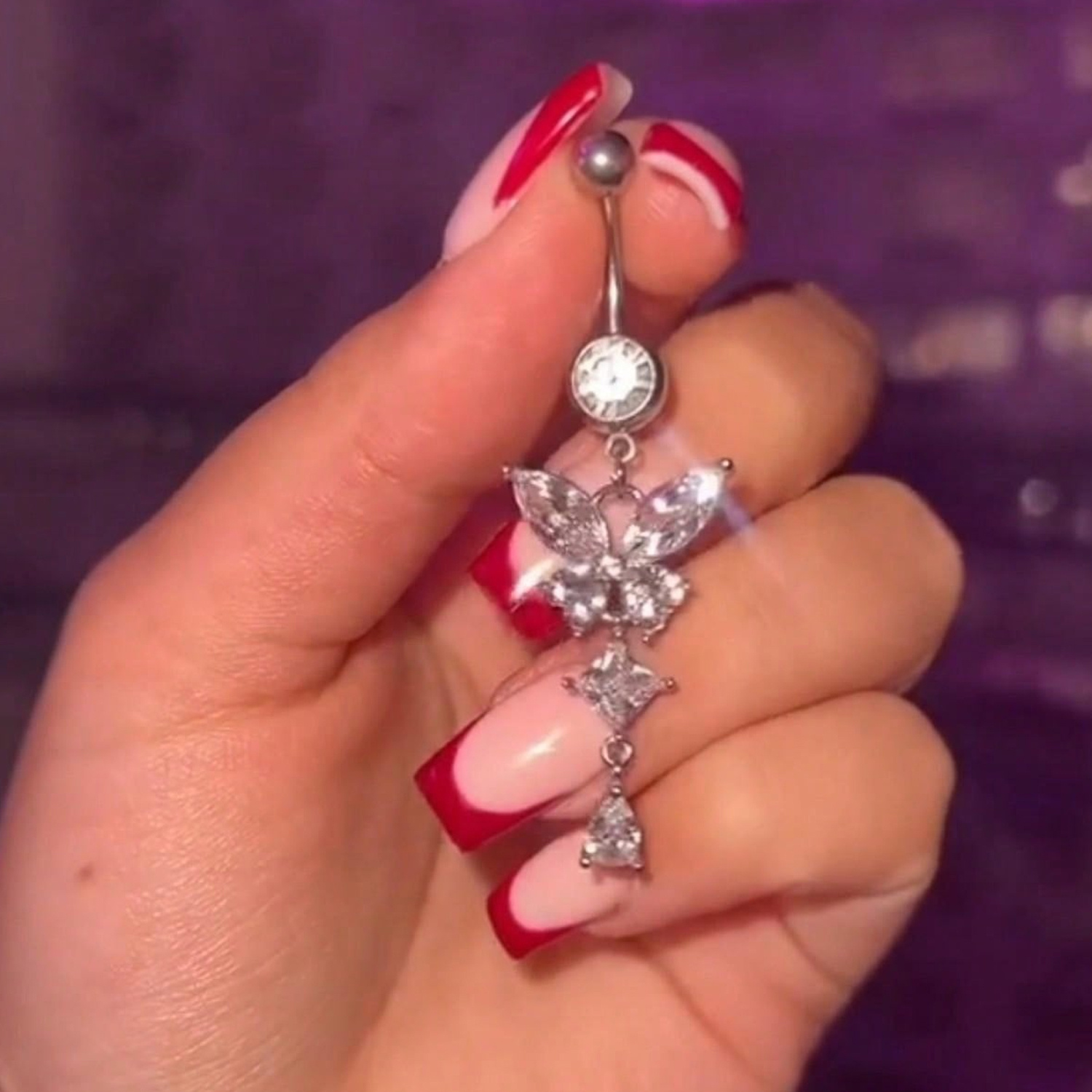 E-shop 1 Stück Nabelring aus Edelstahl 14G Bauchring Anhänger Nabel Nagel Piercing Körperschmuck Geschenk, Ideal für Urlaub
