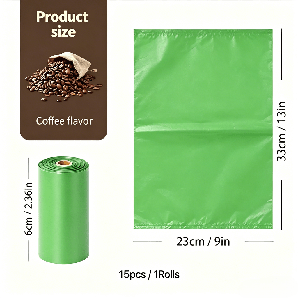 15 45pcs 1 3 rolls green scented dog   bag refill rolls extra thick heavy duty tear resistant pet waste bags leak proof portable disposable poo bags for small medium large dogs puppies cats kittens outdoor walking yard litter cleaning Product details 2