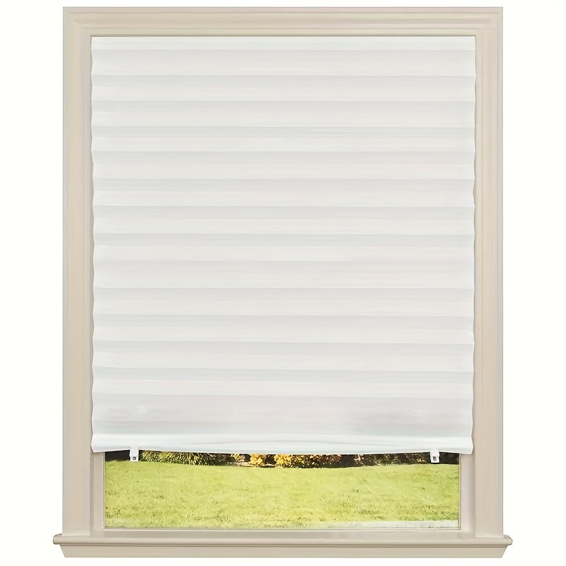 1pc Wireless Light Filtering Blackout Curtain, Pleated Window Curtain, All-folded Window Paper Curtain Light Filtering Temporary Portable Window Cover