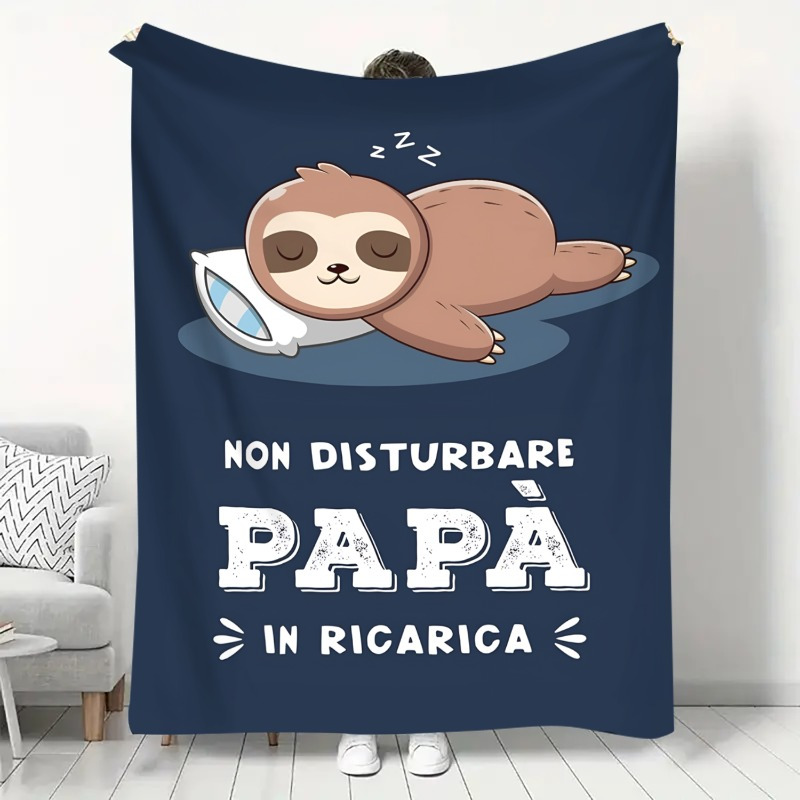 TEMU Coperta in flanella con stampa piatta 2D "NonDisturbarePapa" - e design con e testo "DoNotDisturbGrandpa", coperta per e letto per per casa,