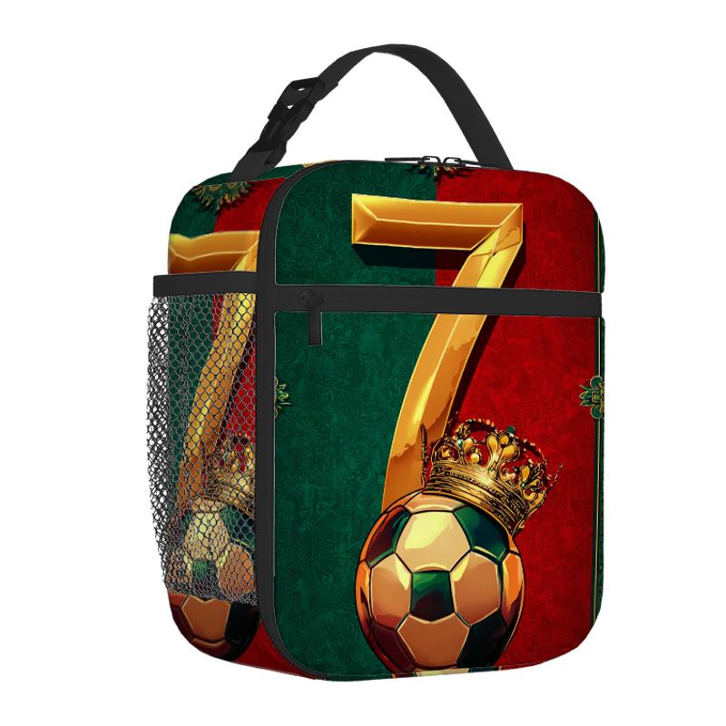 TEMU 1pc 1pcs 1pc Soccer Ball Thermal Bag With Crown & Design - Insulated Portable Cooler Suitable For Home, Office, Travel - Reusable Non-food