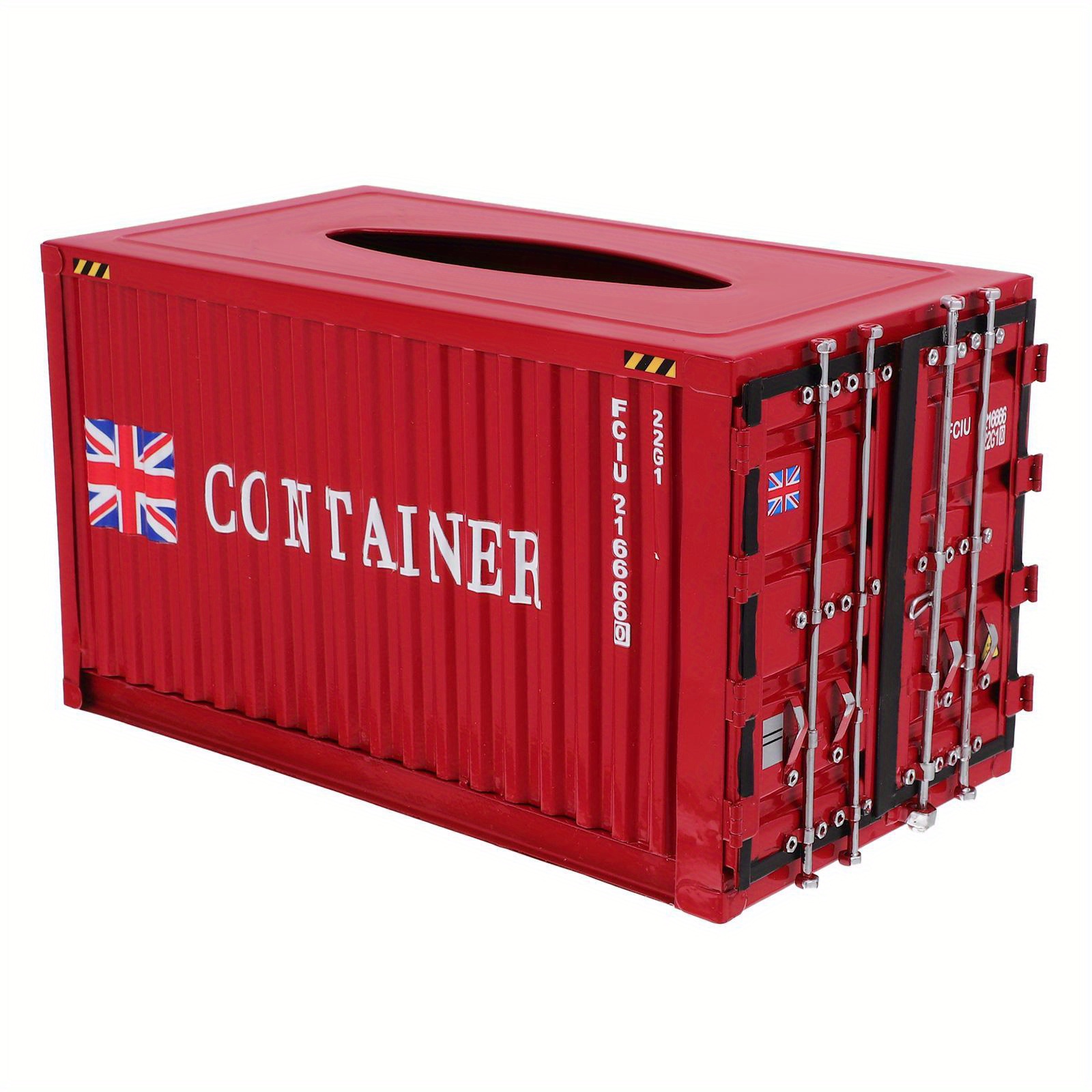 1pc industrial red tissue box sturdy construction compact square design for home office bathroom kitchen hotel car decorative organizer for tissues napkins receipts modern industrial decor storage container   rustic aesthetic durable construction napkin holder   businesses Product details 5