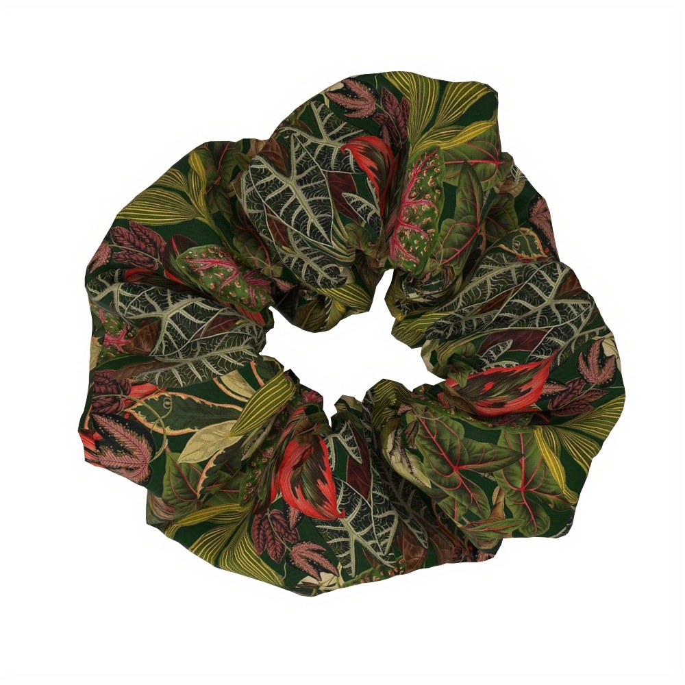 Image of 1pc Of Women's Fabric Hair Tie With A Large Design, A Decorative Hair Accessory For Tying Hair, Perfect As A Gift For Parties And Holidays