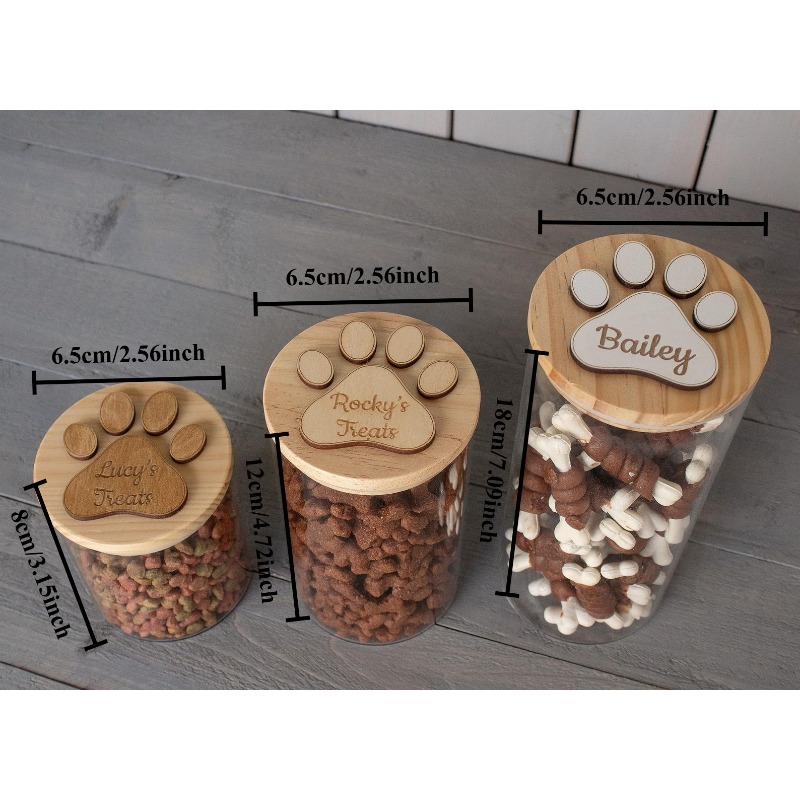 Customizable Glass Pet Treat Storage Vessel