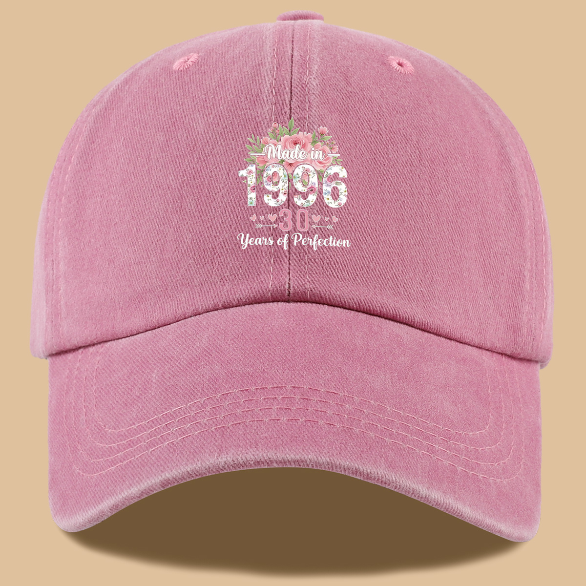 TEMU 1pc Gentle And Ceremonial , 1996 Birth Year 30th Birthday Themed Commemorative Printed Baseball , Lightweight, Comfortable, And Breathable Sun