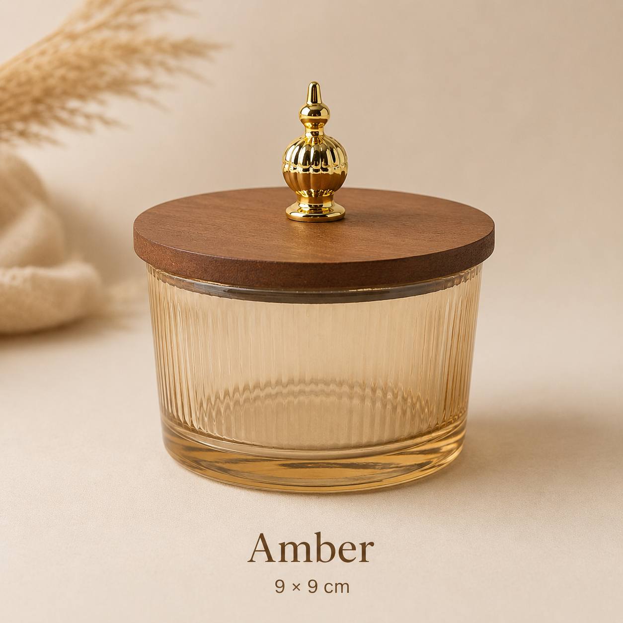 TEMU 1pc Wgroom Glass Jar With Wooden Lid - Glass & Wood Lid Suitable For Bathroom Storage, Makeup Organizer, Vanity Countertop Container, Minimalist