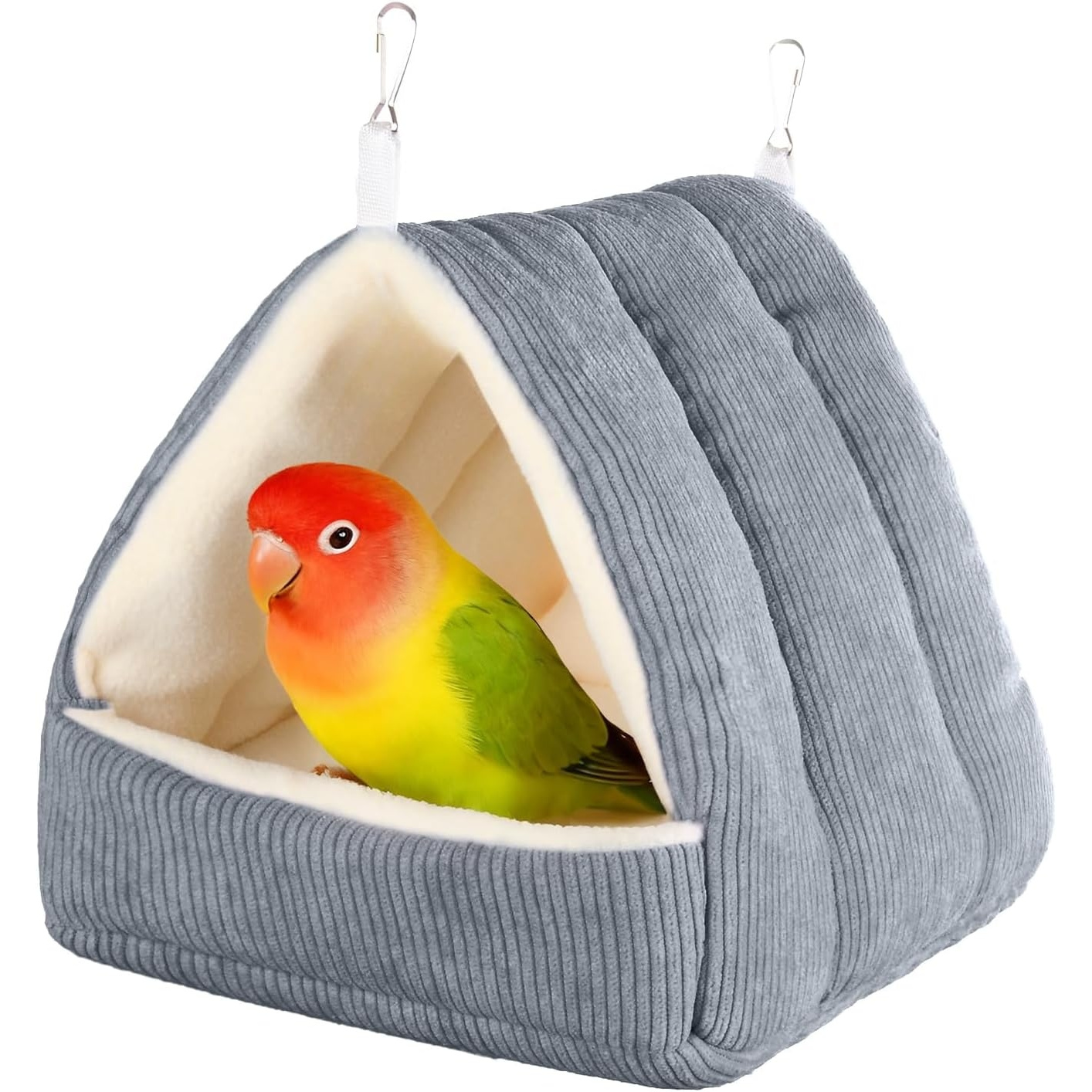 TEMU Medium Winter Warm Bird House And Bird Bed For Cage With Soft Plush Hanging Hammock And Hut Tent, Hideaway Sleeping Nest For Budgies, Parakeets,