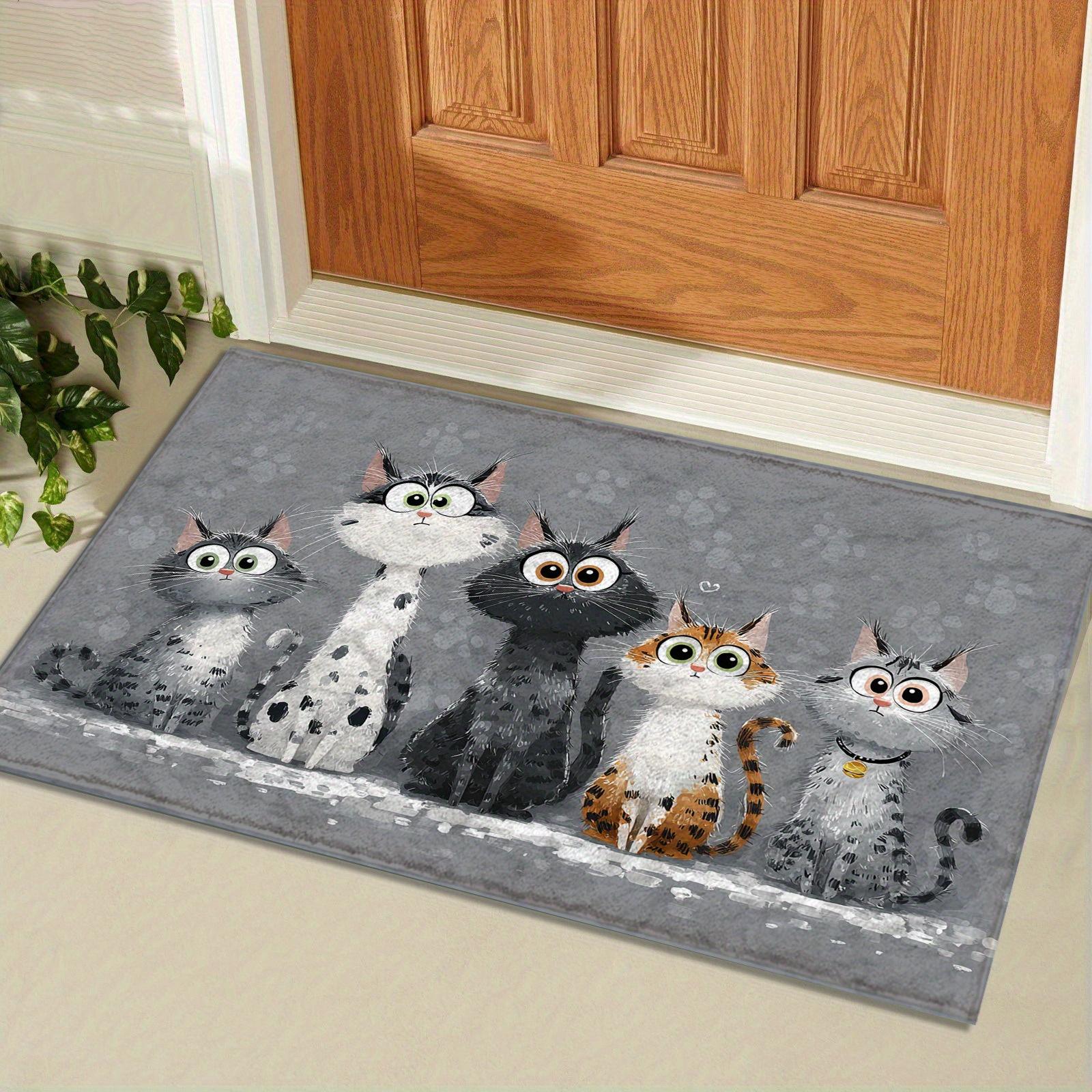 Image of 1pc Cute Non-slip Mat - Soft Bathroom Rug For Bathroom, Kitchen, Entryway - Non-slip Plastic Backing, Machine Washable - Themed Design