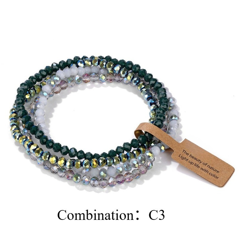 4pcs Gradient Elastic Bracelets, Stackable and Detachable