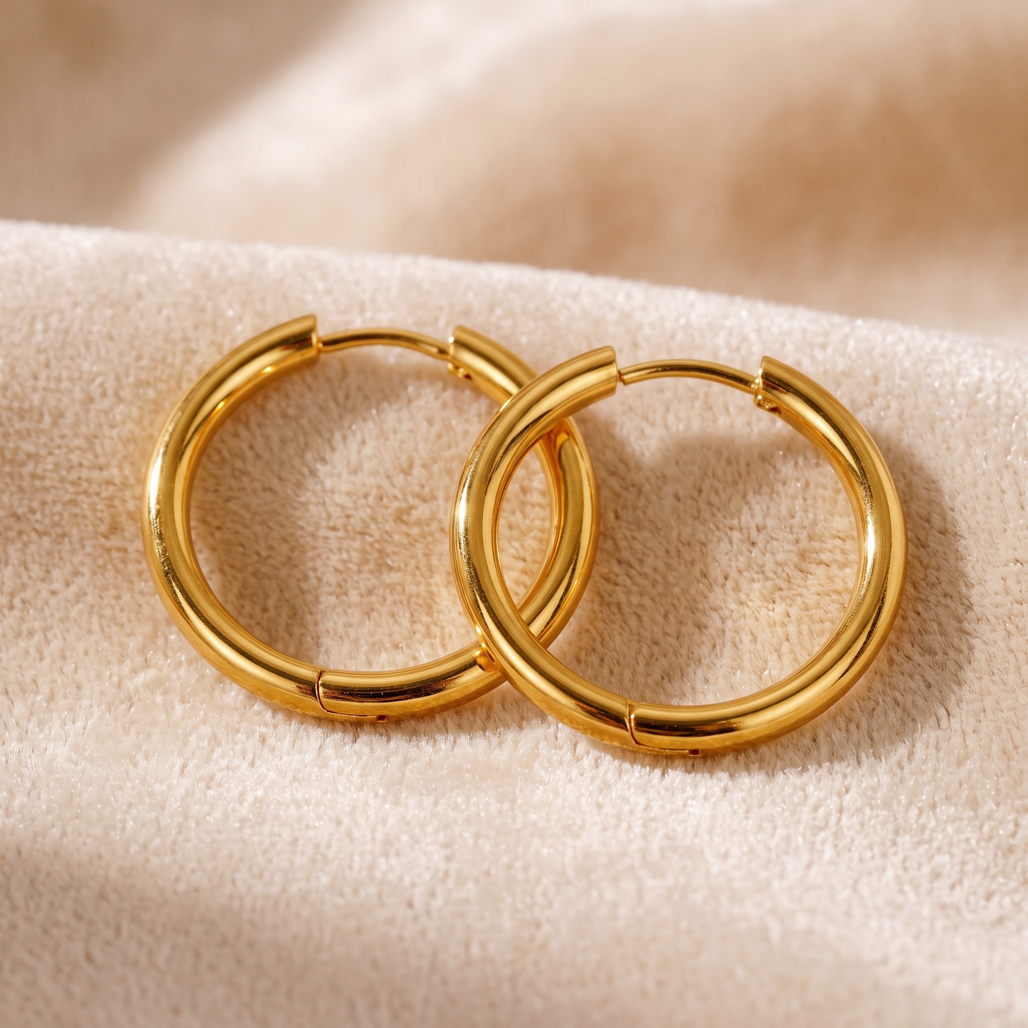 TEMU Un par de aretes de acero inoxidable de calidad para mujer | Pendientes de aro fino dorado de con aros de C, elegantes, de moda y encantadores,