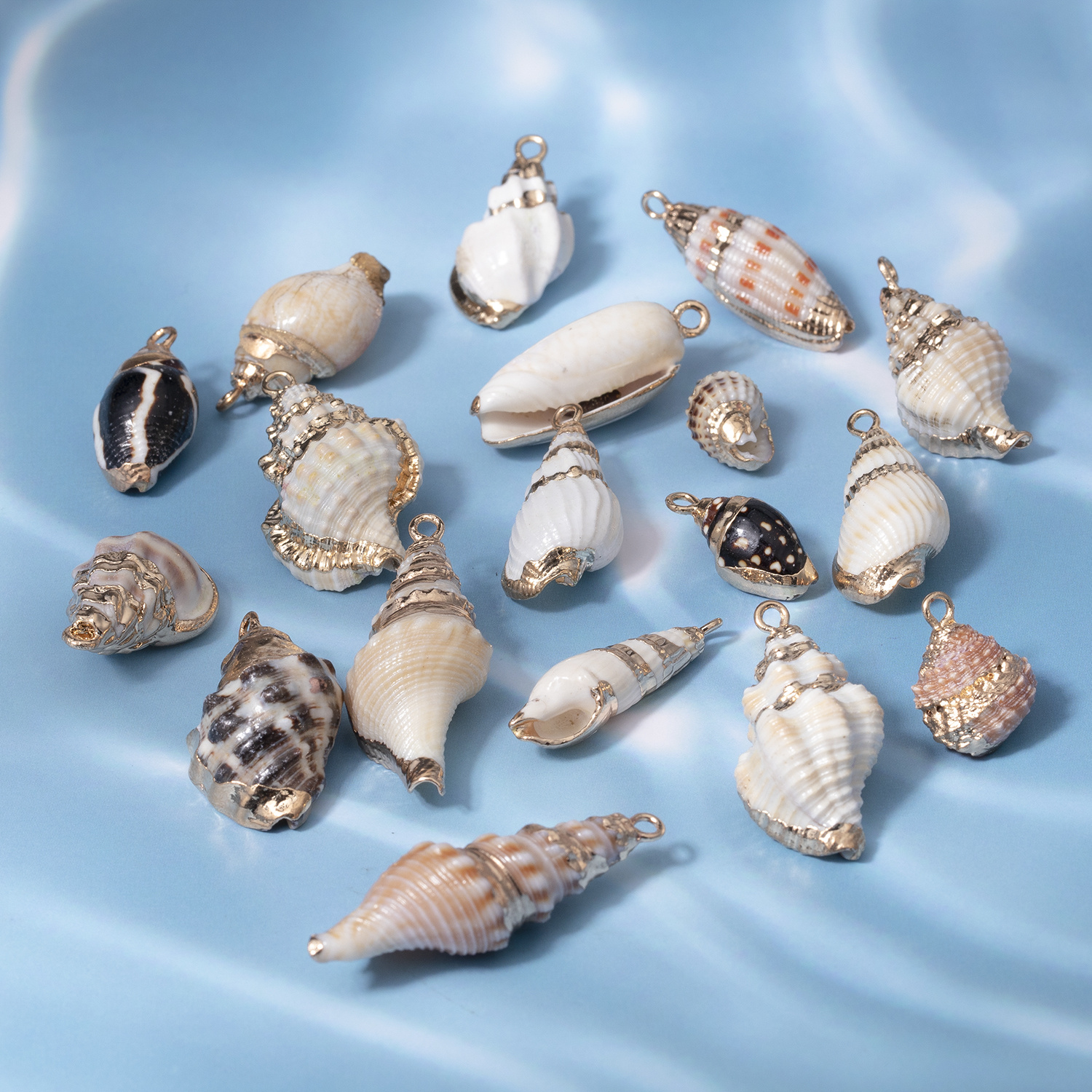 Multi-Color Natural Conch Shell Pendant, Handmade Craft Accessory