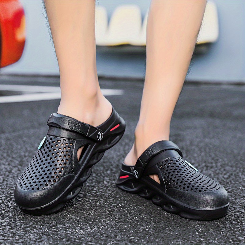 unisex couples size classic solid color simple hole shoes lightweight breathable non slip durable sports slippers and flip flops beach sandals with adjustable straps versatile for     in 10 sizes Product details 1