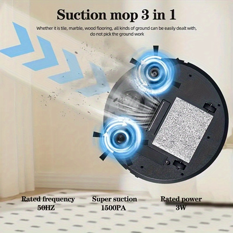 3-in-1 Robot Vacuum Cleaner with Tangle-Free Suction, Automatic Self-Charging, Multi-Purpose for Floor Cleaning, Pet Hair, Paper & Garbage - Fast Charging, Powerful Cleaning, USB Powered, Vacuum Cleaner Robot, Home Cleaning Aid, Modern Home Robot, Durable Plastic Body, Robust Construction 11 3-in-1 Robot Vacuum Cleaner with Tangle-Free Suction, Automatic Self-Charging, Multi-Purpose for Floor Cleaning, Pet Hair, Paper & Garbage - Fast Charging, Powerful Cleaning, USB Powered, Vacuum Cleaner Robot, Home Cleaning Aid, Modern Home Robot, Durable Plastic Body, Robust Construction - Image 11