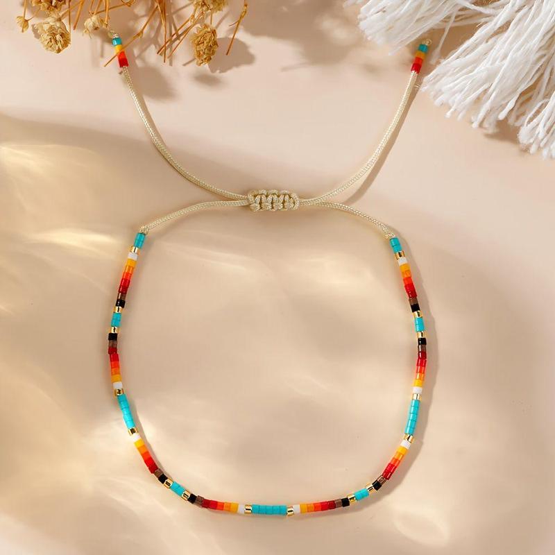 TEMU 1pc Handmade Bohemian Women's Beaded Bracelet - Natural Look Multicolor Beads, Ethnic Gift Suitable For Birthdays, Casual Wear & Everyday,