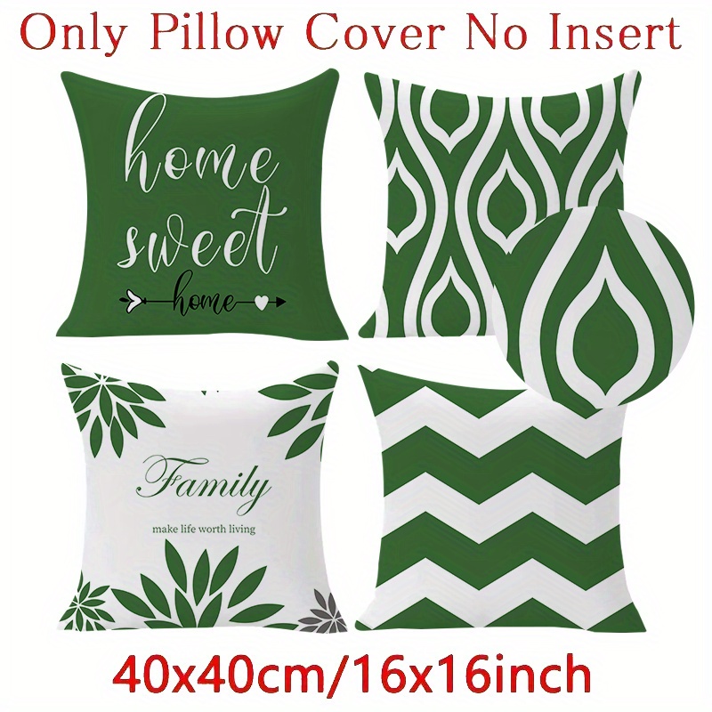 TEMU 4pcs 6pcs Geometric Floral Pattern Print Pillowcase, , Soft And Comfortable Cover, Gift For Family, , Zipper Closure, Single-sided Print Without