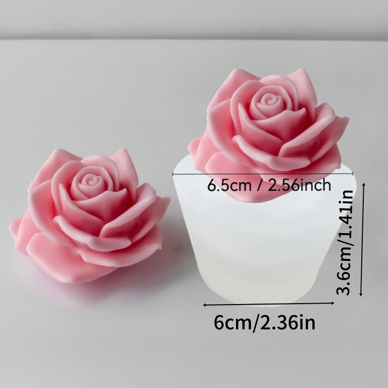 E-shop Eine Seifenform, 3D-Silikonform für Aromatherapie-Kerzen mit Rosenduft, speziell entwickelt für die Herstellung von Aromatherapie-Kerzen, Harz,