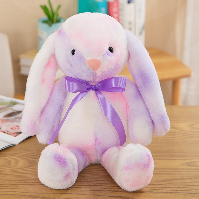 -inch Plush Pet Toy, New Embroidered Tie-dye Rabbit Plush Toy, Pet Companion, Indoor/outdoor Play Plush Toy For Cats And Dogs