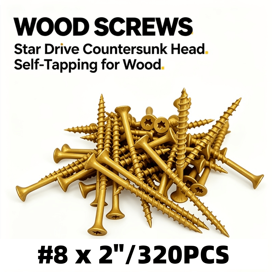 TEMU Niedeo Wood Screws, Rust-resistant Carbon Steel Self-tapping Torx Screws, Suitable For Furniture, Decks, And , 320/180/150pcs Set, Suitable For