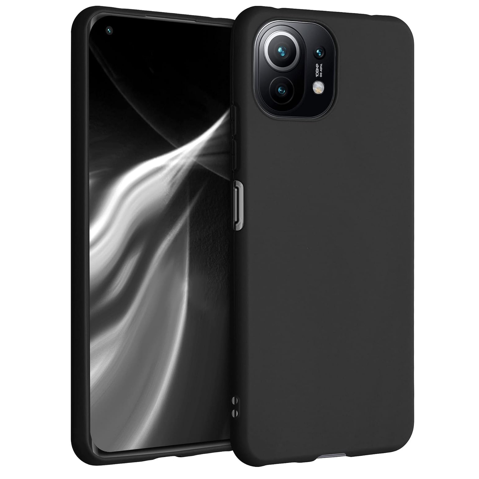 TEMU Phone Case - Slim And Flexible Black Matte Silicone Protective Case Cover For Xiaomi 11 Lite (5g) Shockproof