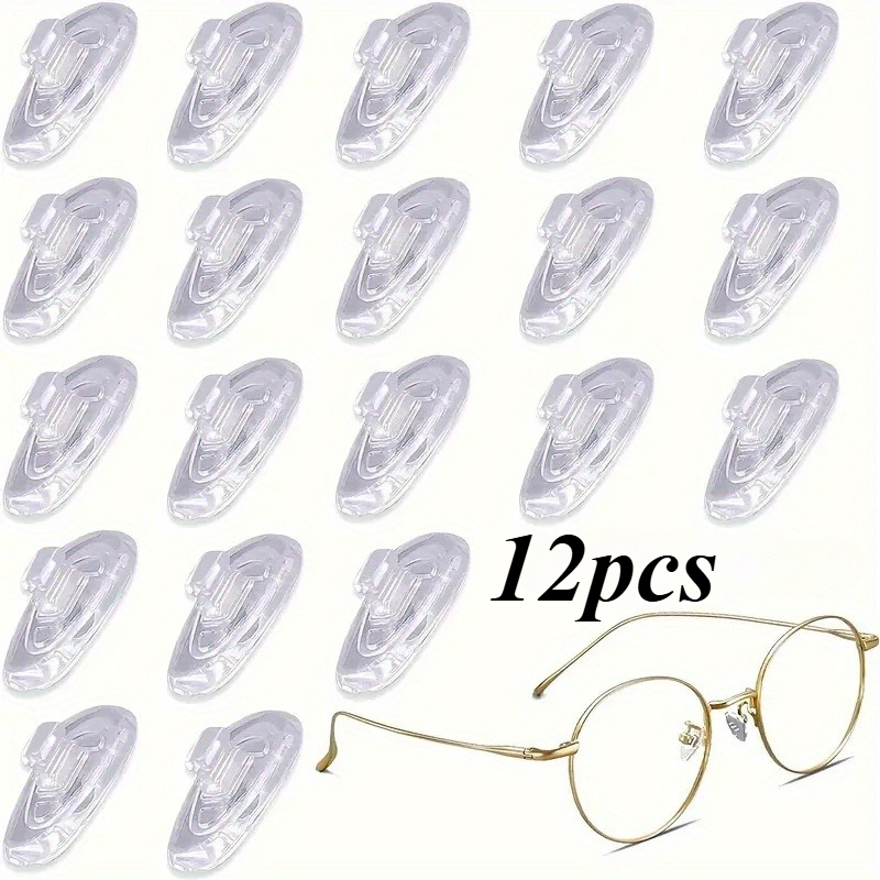 TEMU 12pcs Soft Eyeglass Nose Pads - Push-in Nose Pad Kit For Glasses And Eyewear, Anti-slip Repair Accessories, Odorless For , Comfortable Eyeglass