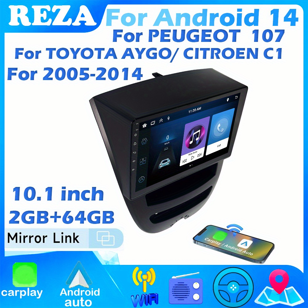 NHOPEEW - 2 64G - Android Autoradio - Peugeot 107 / Citroen C1 / Toyota