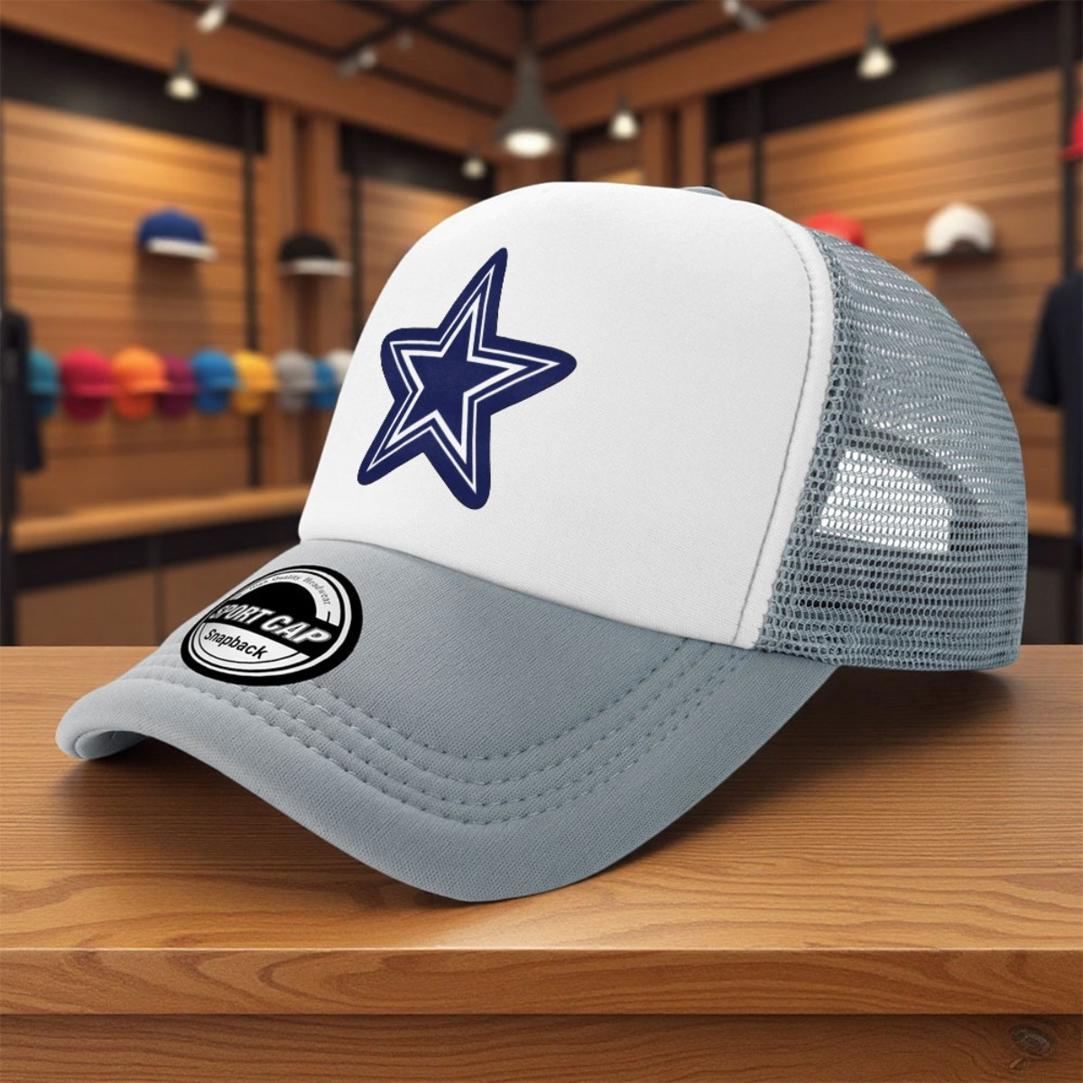 TEMU 1pc Dallas Print Vintage Baseball Trucker Hat - , Lightweight & Breathable, Wear For Golf, Fishing, Outdoor Activities - Machine Washable, Black