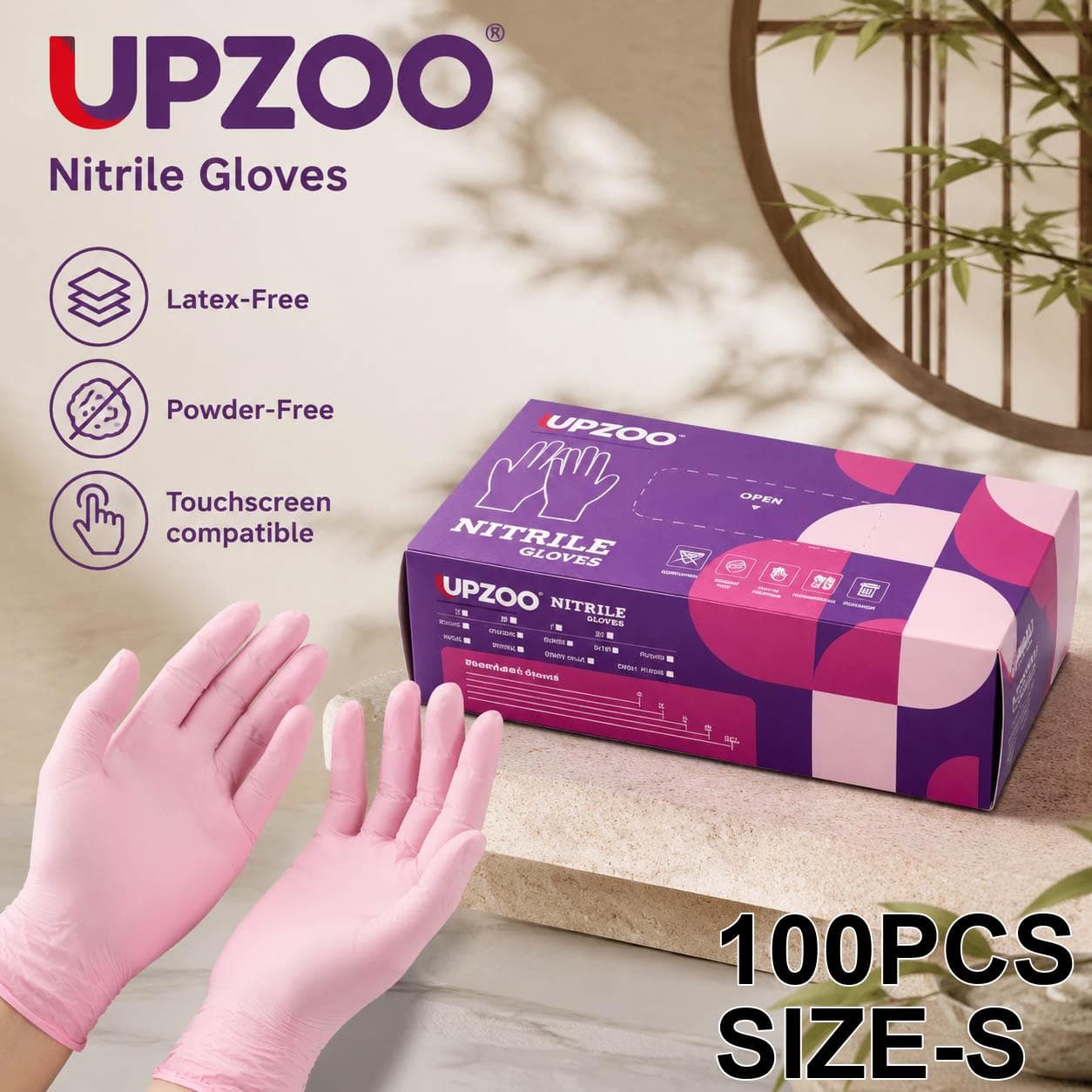 TEMU Upzoo Set Of 100pcs Light Disposable Gloves, Waterproof, Anti-slip, And Elastic, Suitable For Painting, Car Washing, And Pet Bathing