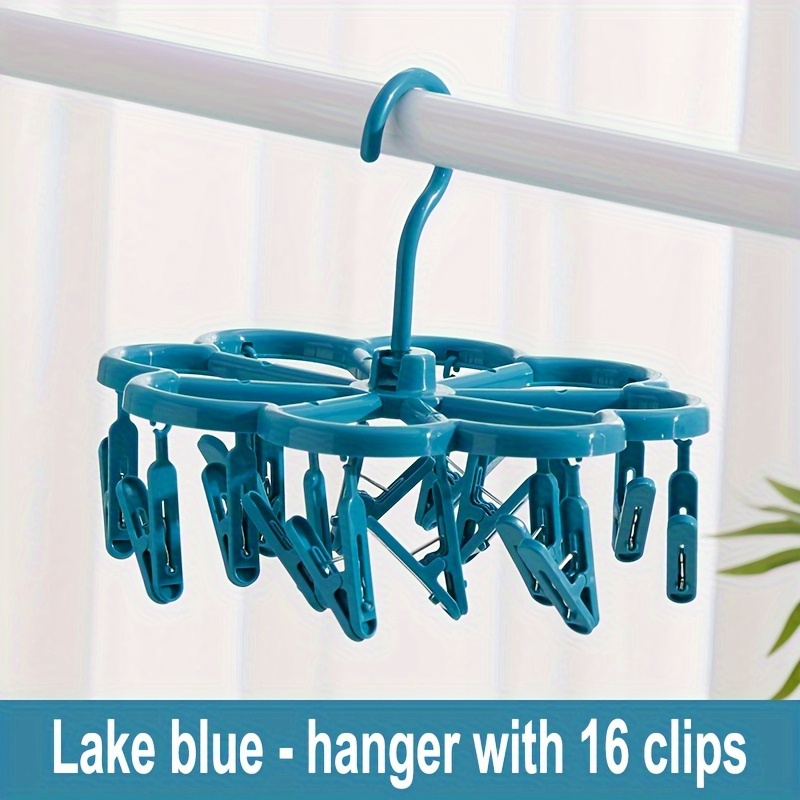 360 degree rotating sock and bra hanger with 16 clips thickened plastic laundry drying rack suitable for underwear socks panties storage indoor outdoor use drying racks Product details 1