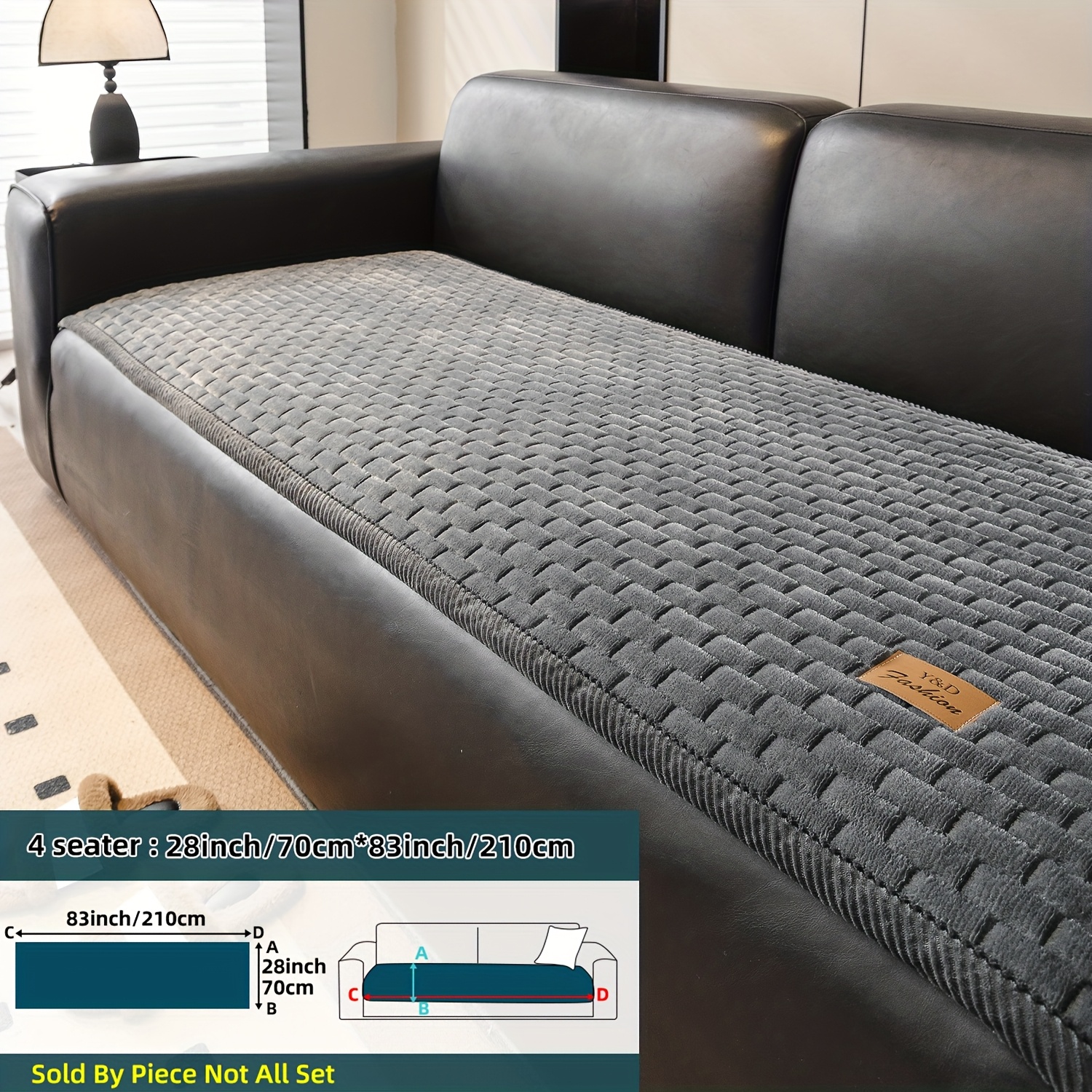 1pc Of Premium Quilted Plush Sofa Cover, Featuring Handmade Corduroy Edges, Thick And Cozy, Suitable For Pets, Machine Washable, Non-slip For , Compatible With 1, 2, 3, Or 4 Sofas, Sofa Cover 3