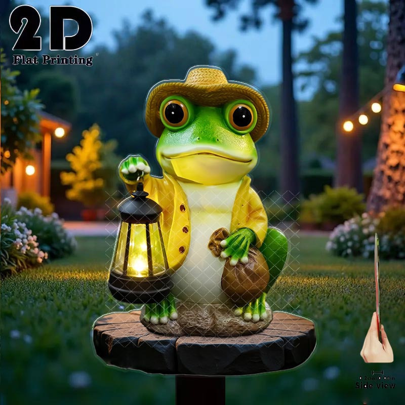 E-shop 2D Flach, [2D Flach] 2D Flach 2D Flach . mit Leuchtlampe Gartendekoration Erdspieß, Außenhof Garten Rasen Dekorationsornament, Garten-