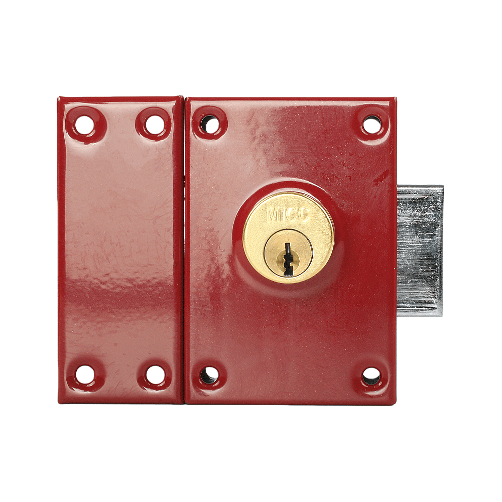 TEMU External Surface-mounted Lock Set, Mechanical Core Structure, Stable Fit Door Panel, Suitable For Door Universal Installation, Red, Modern Retro