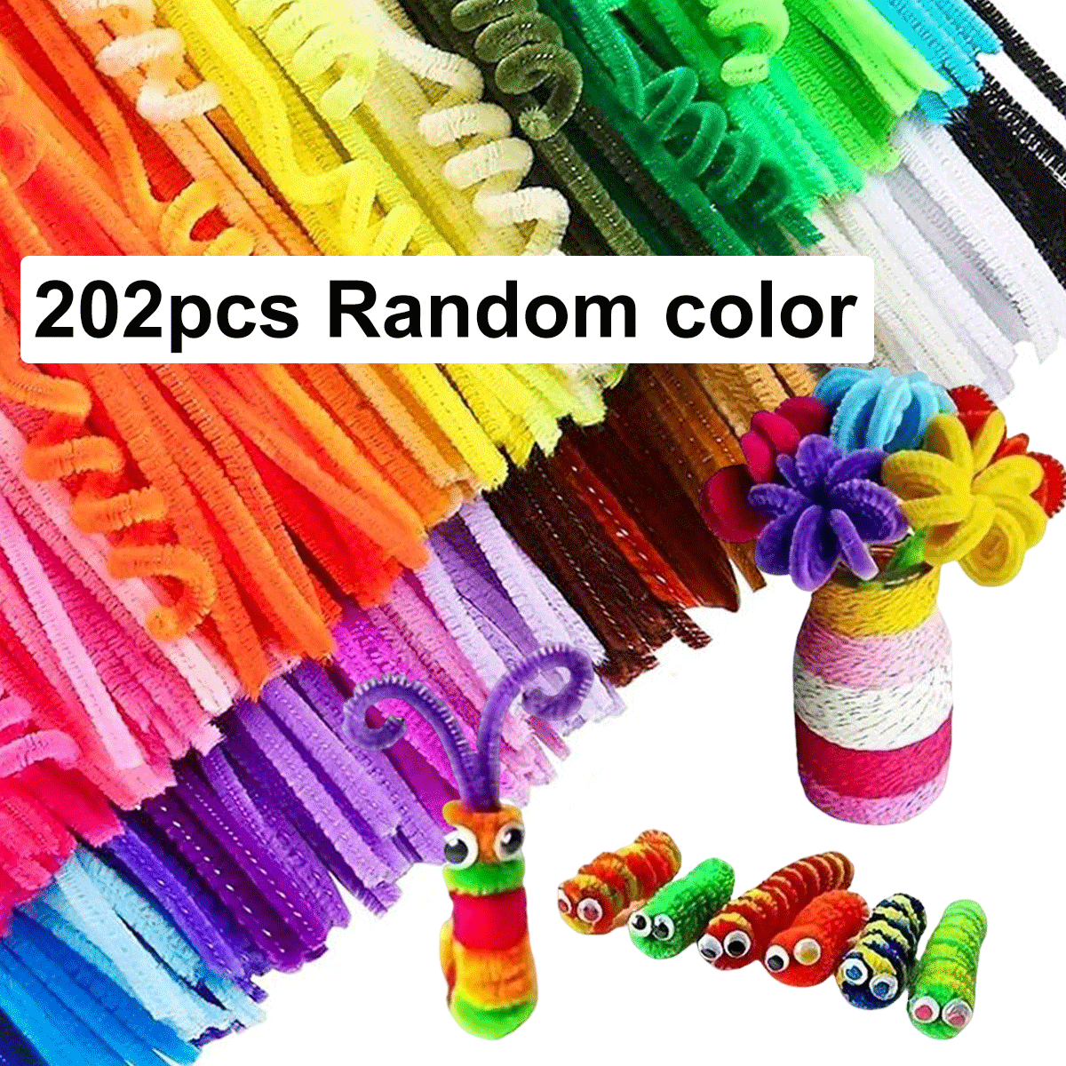 Image of 102/202/402pcs Random Style 11.8inch Chenille Stems - Diy Craft Supplies For Party Decorations & Birthday Gifts Handmade Party Supplies Back-to-school Seaso(30 Vibrant Colors) Zsy