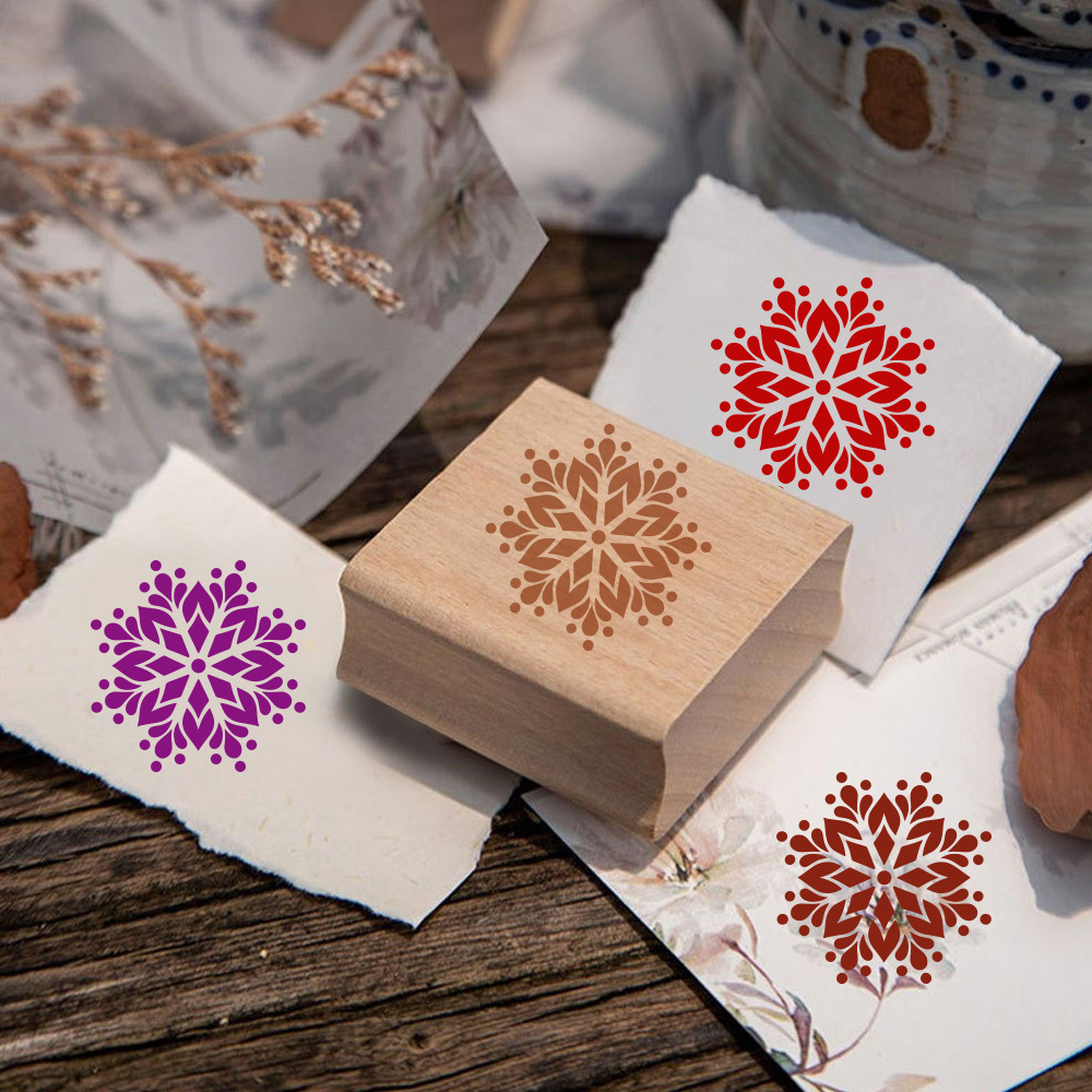 Vintage Symmetrical Mandala Wooden Stamp, Perfect for Stationery