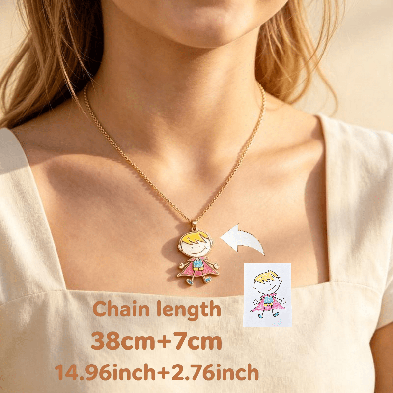 Personalized Bohemian Style Colorful Painting Pendant Necklace