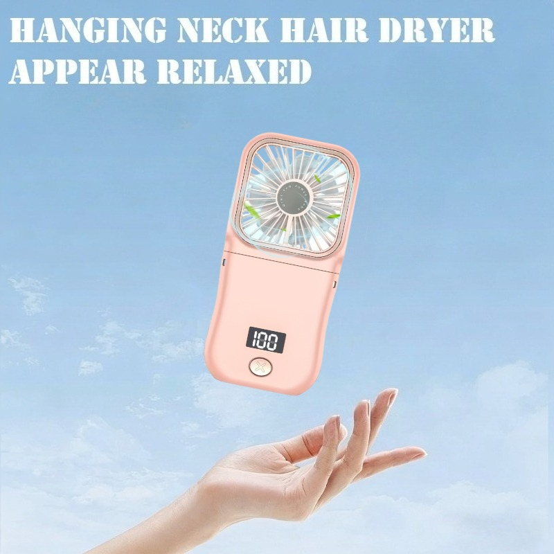 TEMU Nouveau ventilateur pliable, modèle rechargeable portatif, écran d'affichage LED, réglable à 180°, avec 3 niveaux de vitesse. Mini ventilateur