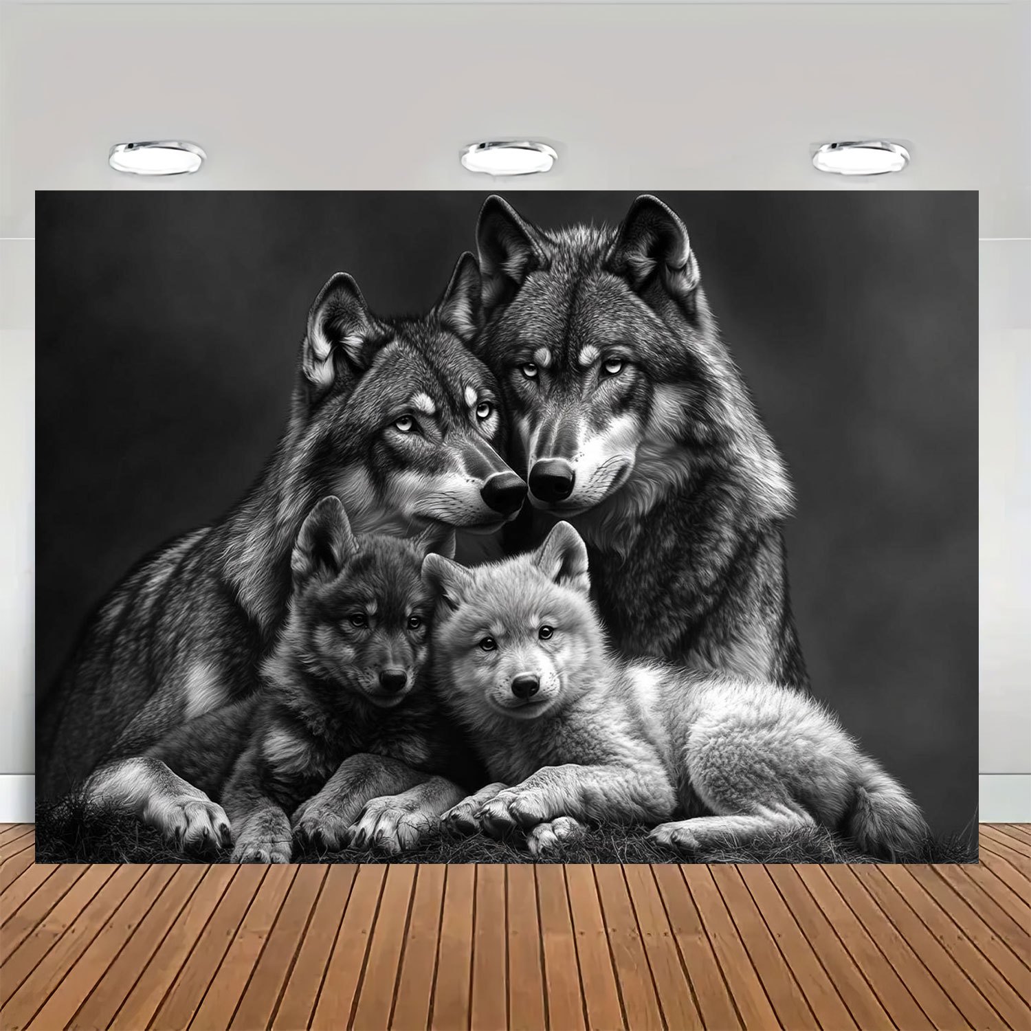 Wolf-familien-wandteppich Für Innen- Und Außendekoration_voghion.com