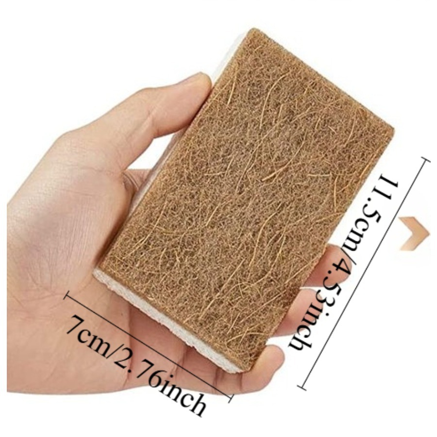 Natural Sponges For Dishes - Kitchen Sponge With Coconut Scrubber