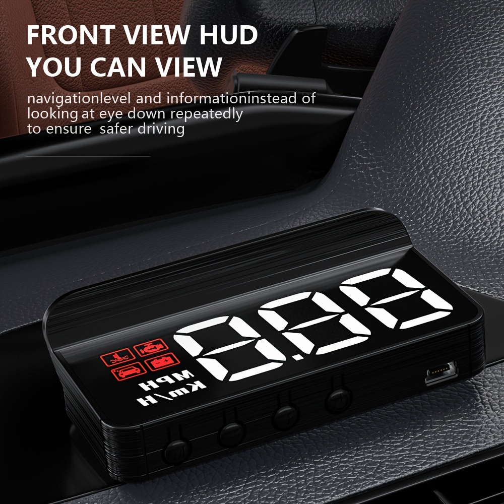 TEMU 3.5" Car - Real-time Speed//voltage Monitor| Dashboard Digital Gauge For Mileage& Temperature| Plug& Play No Battery Needed| Durable Accessories