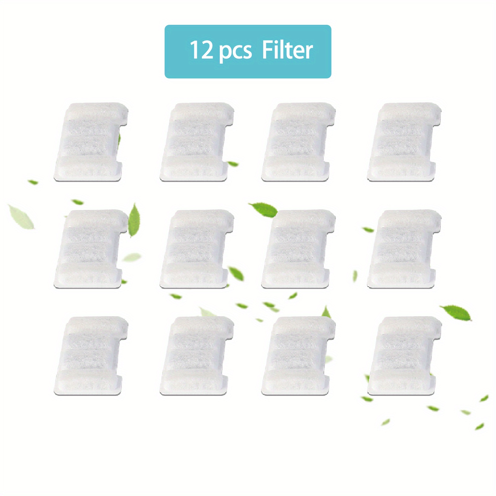 TEMU Kit de 12 cartouches filtrantes pour fontaine à eau pour animaux, utilisé pour le système de filtration multiple à charbon actif du distributeur
