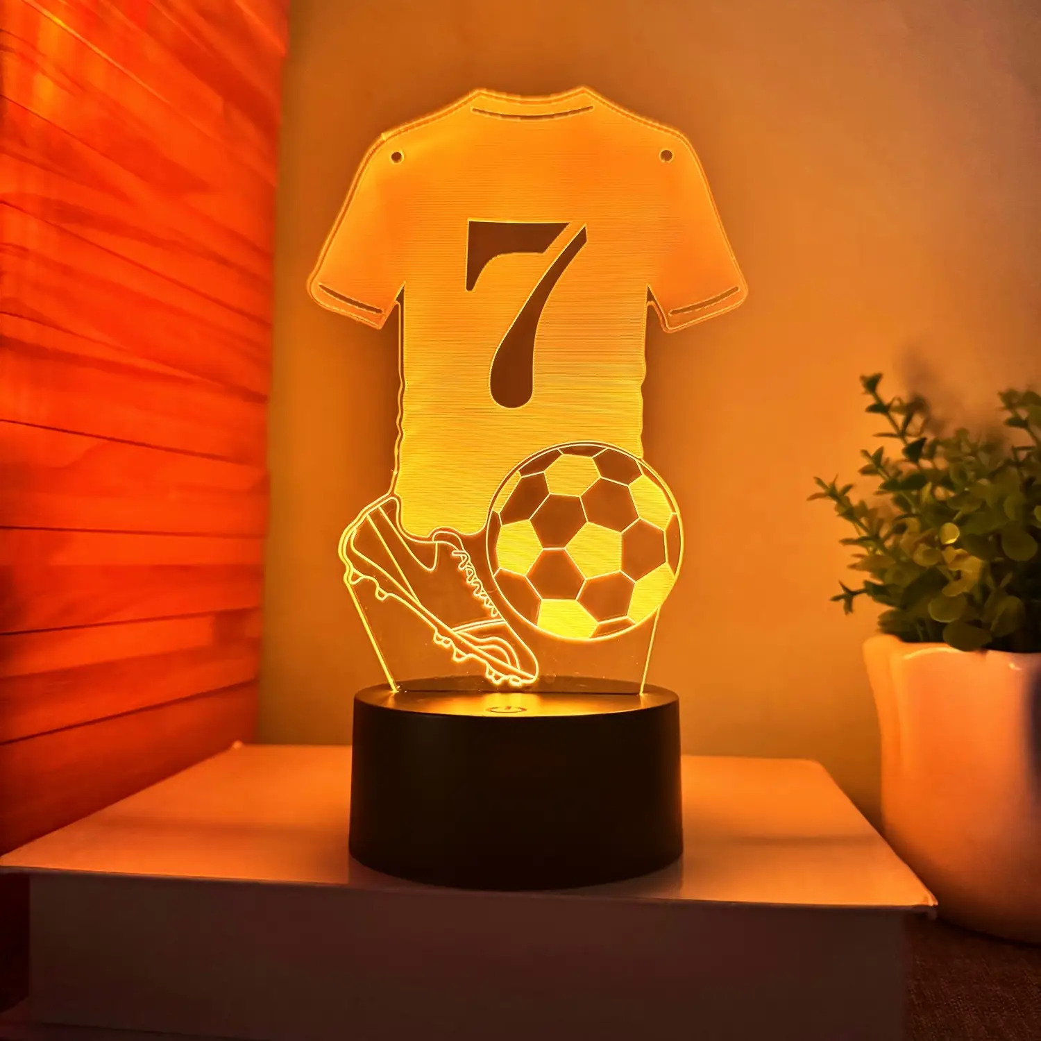 TEMU Football Jersey Style, Comfortable Table Lamp With Colorful Lighting, And Luminous Effect, Modern Bedroom And Desk Decoration, Perfect Gift For