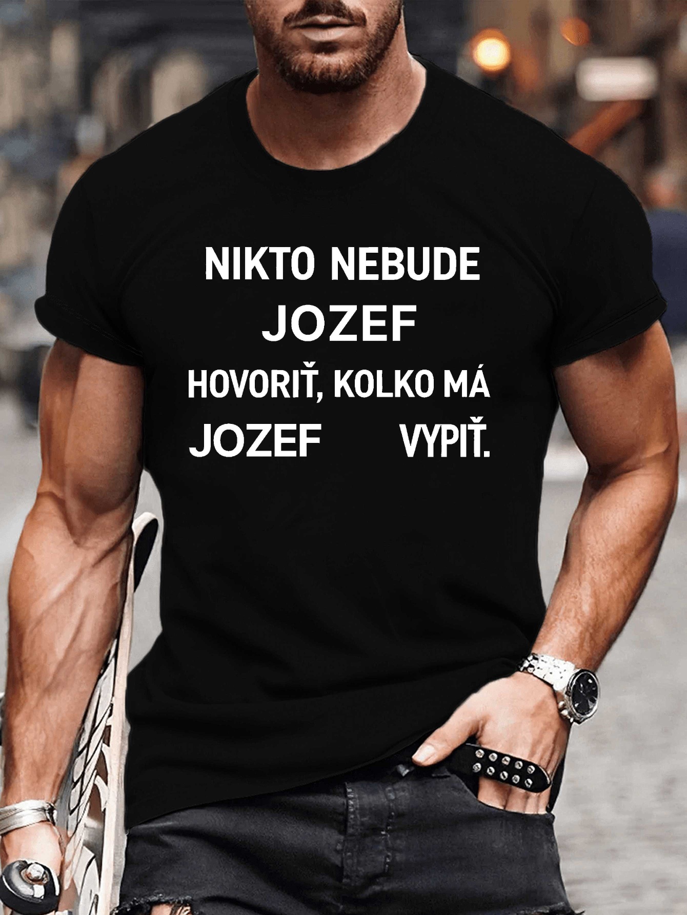 Jozef, un nume masculin slovac, imprimat pe un tricou, tricouri casual cu mânecă scurtă pentru bărbați, perfect pentru vară